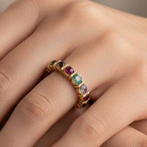 J. Crew Gold and Multi-Color Stone Women's Ring
